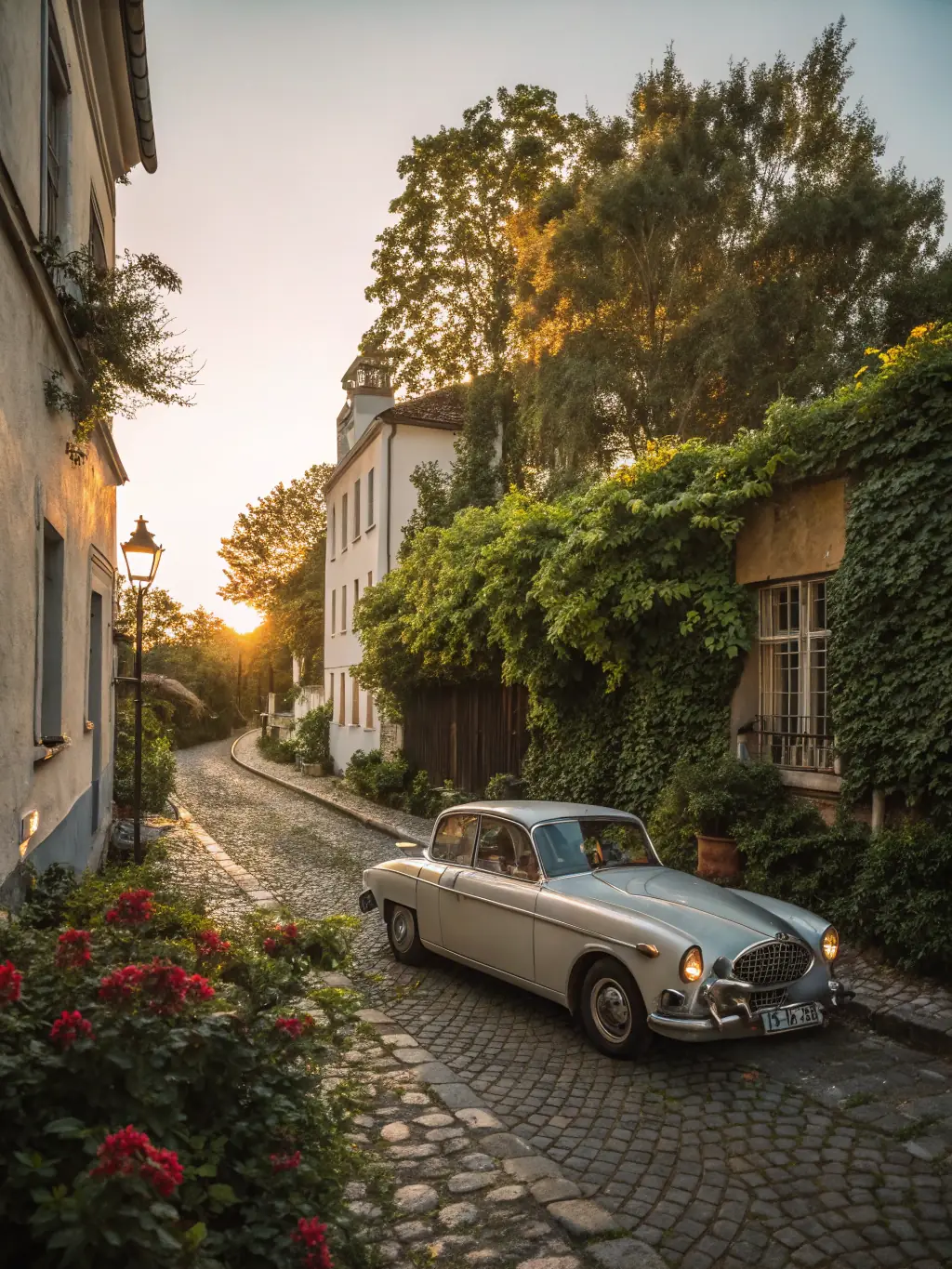 A vibrant photograph capturing the excitement of the 'Concours d'Elegance' event at Circuits des Remparts, showcasing classic cars and elegantly dressed attendees.