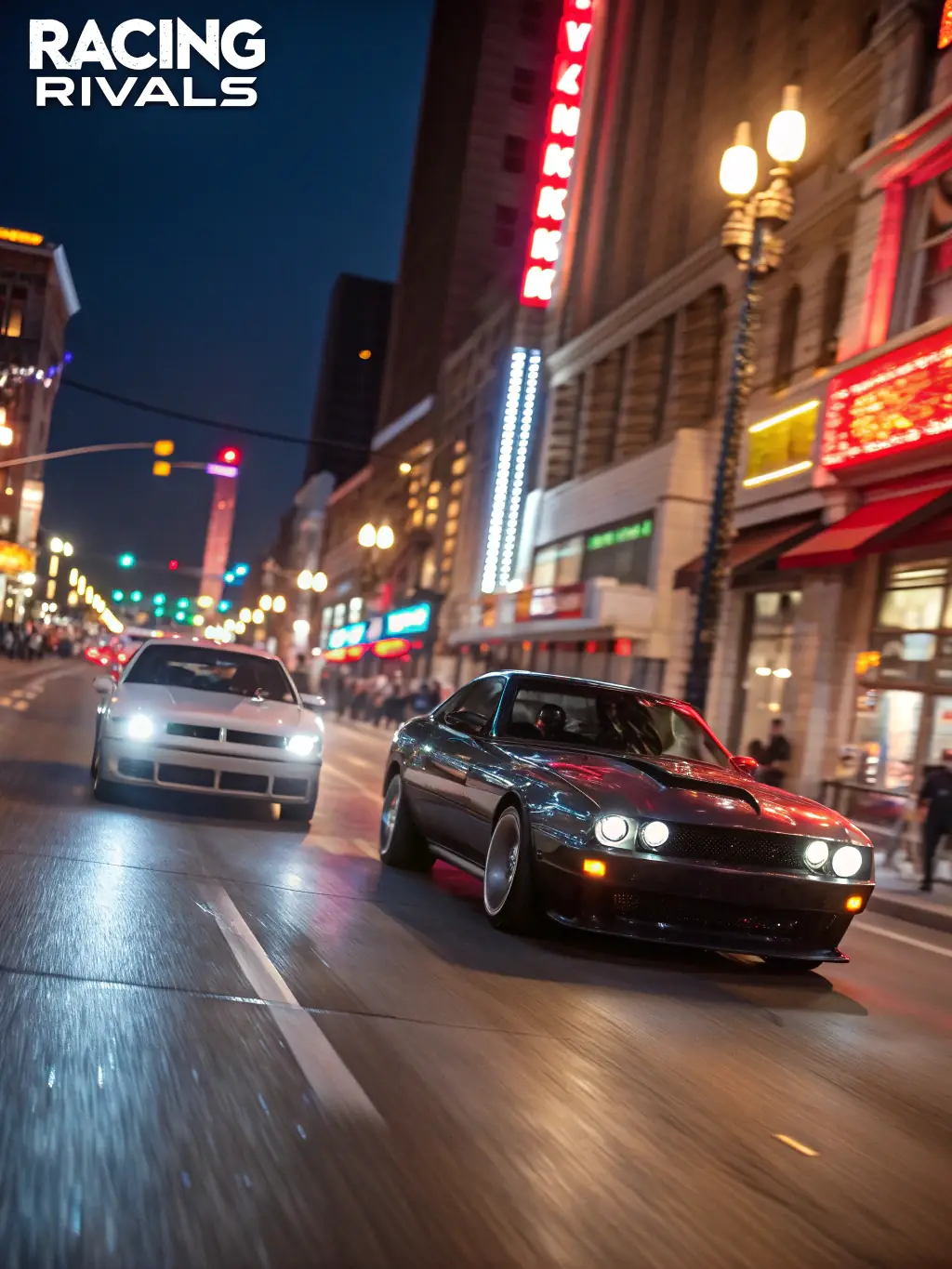 A dynamic image of vintage race cars speeding through the historic city streets during the 'Historic Grand Prix' event at Circuits des Remparts.